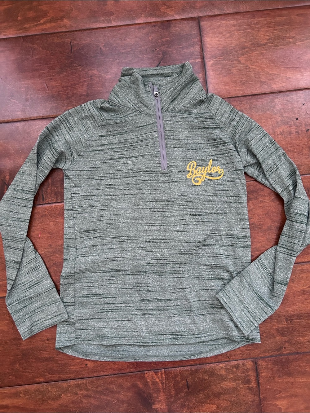 Girls Youth Small heather green Baylor Under Armour 3/4 zip up